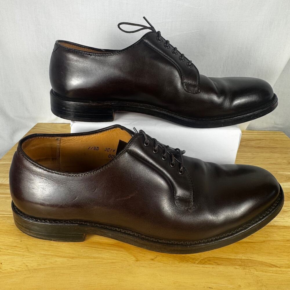 Brooks Brothers Vintage Plain Toe Blucher Mens 11.5 D Lace Up Cordovan Brown